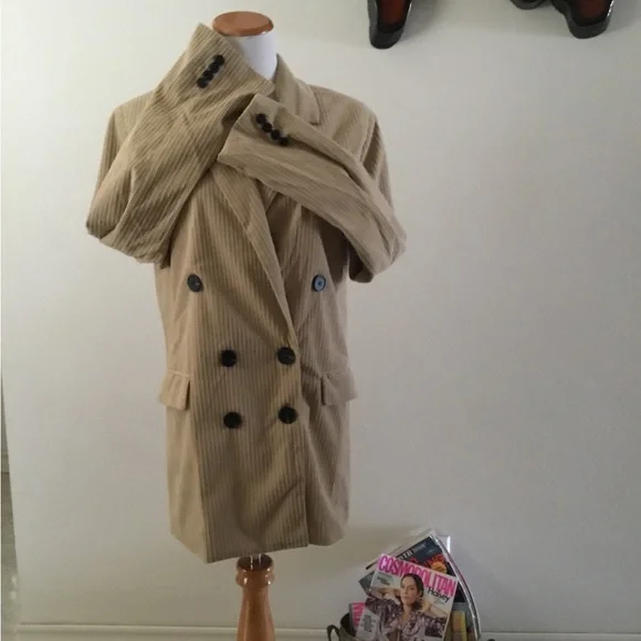 HYFVE TAN CORDUROY BLAZER/SIZE M/ SMALL PADDED SHOULDER INSIDE LINING/ NWOT - Picture 4 of 5